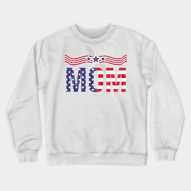 Patriotic Mom Gift - 4th of July Gift Crewneck Sweatshirt by Teesamd